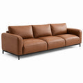 Canapé 3 places 220 cm en revêtement aspect cuir marron style contemporain