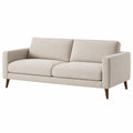 Canapé 2 places 160 cm en tissu beige avec pieds en bois style contemporain