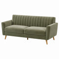 Canapé 2 places 160 cm en velours vert avec dossier capitonné style rétro