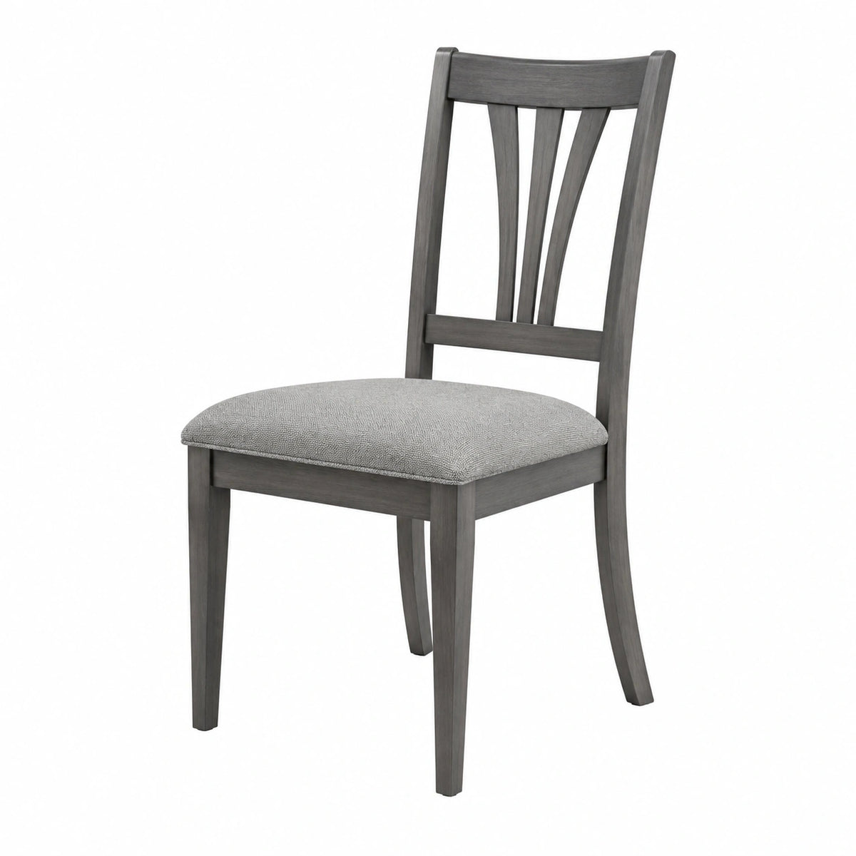 Chaise de salle à manger 48 x 58 x 98 cm en bois gris avec assise rembourrée style classique