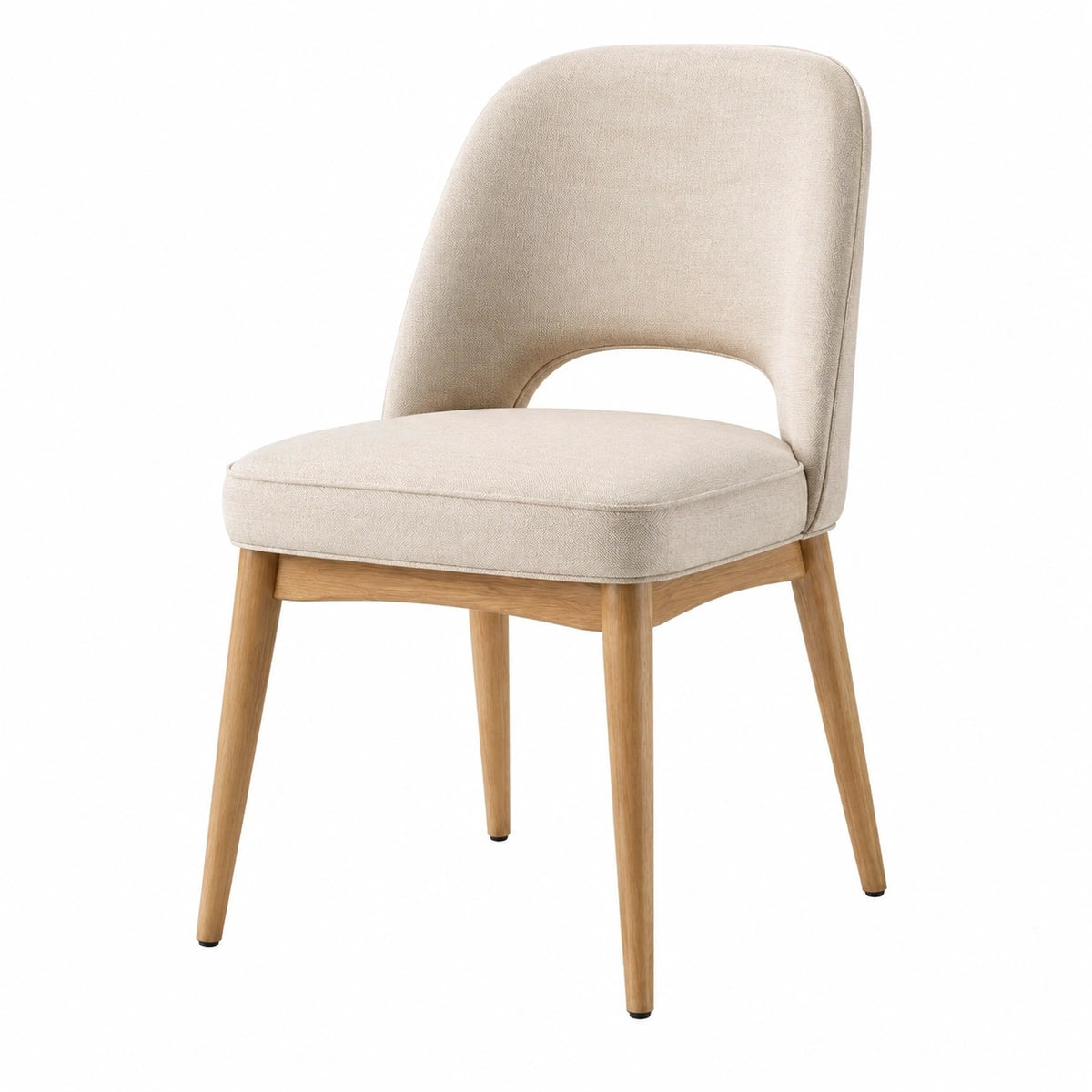 Chaise de salle à manger 48 x 57 x 82 cm en tissu beige et bois - style contemporain