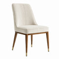 Chaise de salle à manger 50 x 60 x 86 cm tissu bouclette écru pieds en bois style contemporain