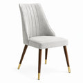Chaise de salle à manger 50 x 60 x 88 cm tissu gris pieds en bois style contemporain